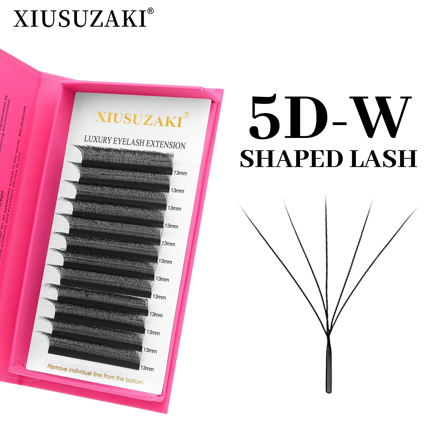 XIUSUZAKI 5D W Lashes Black Premade Fans