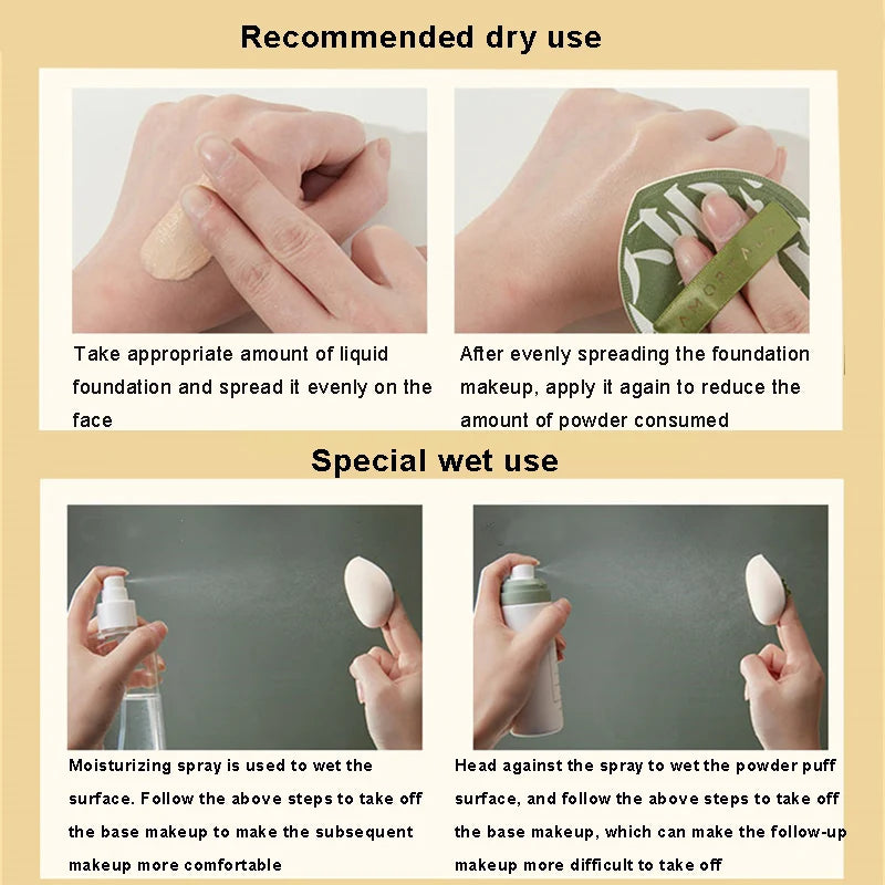 3Pcs Soft Air Cushion Puff Set – Round Concealer & Foundation Sponges