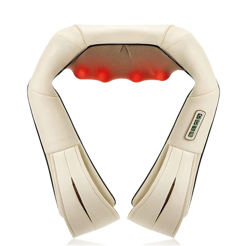 Shiatsu Neck and Shoulder Massager Heated Back Massager U Shape Deep Kneading Electric Massage Pillow For Neck Waist Leg Body