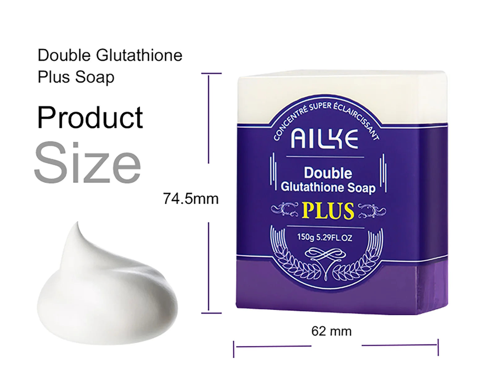 AILKE Glutathione & Lavender Lightening Soap Bar
