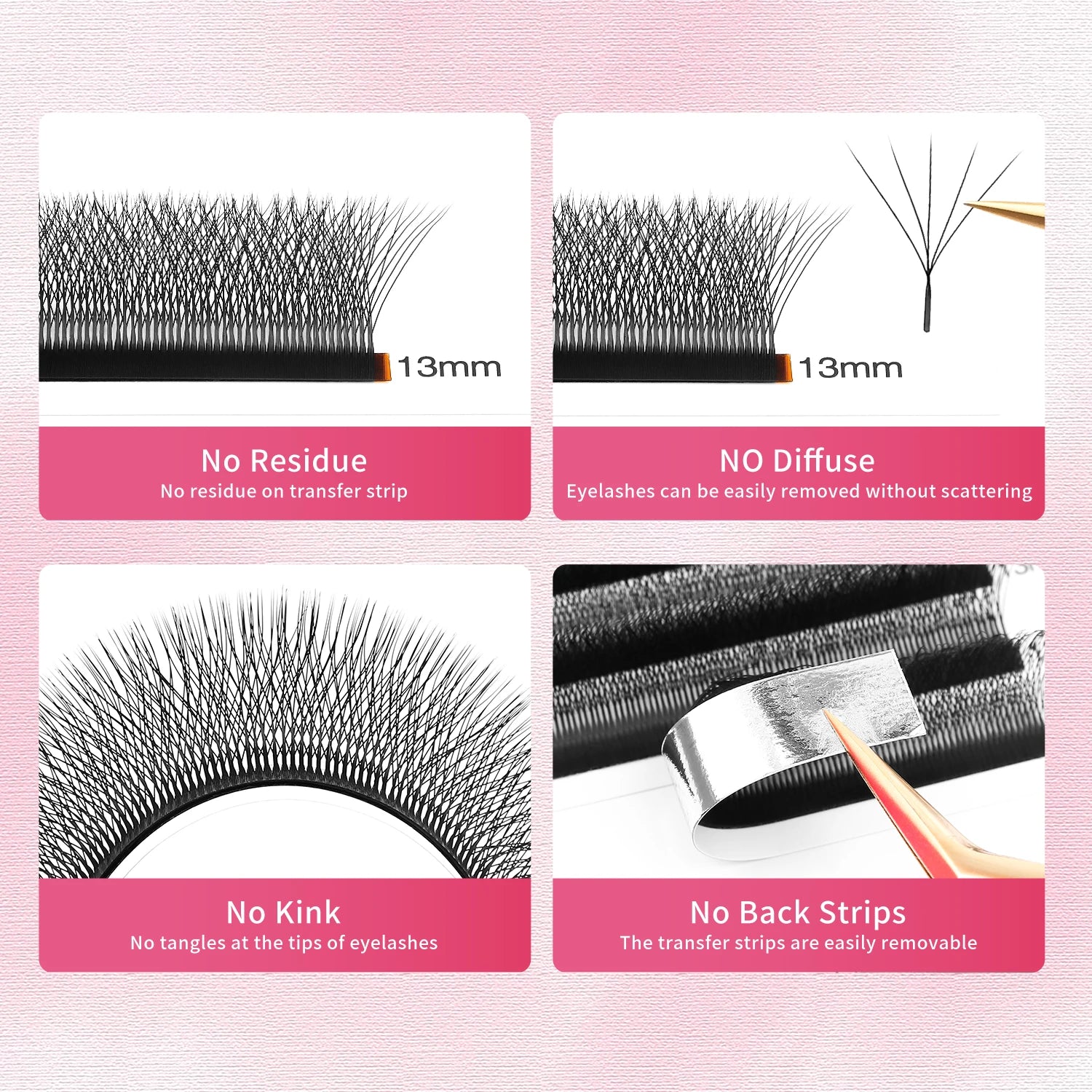 XIUSUZAKI 5D W Lashes Black Premade Fans