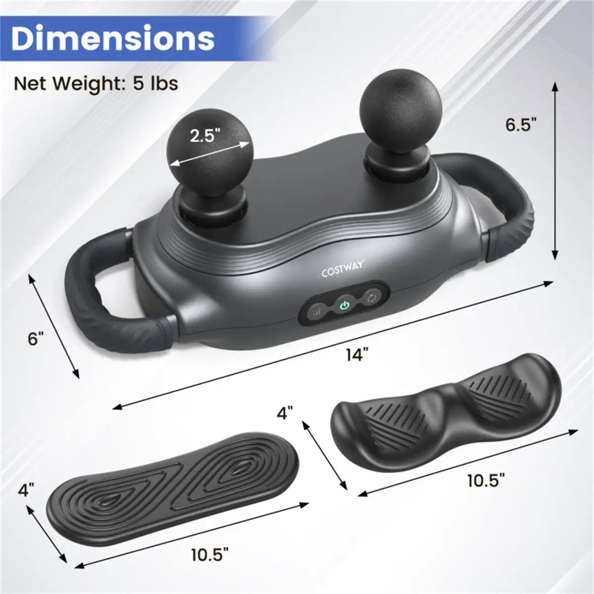 Versatile Electric Massager with 3 Interchangeable Heads