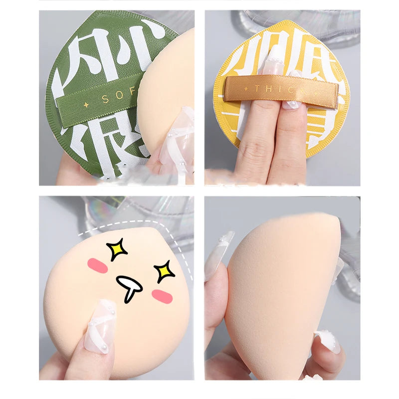 3Pcs Soft Air Cushion Puff Set – Round Concealer & Foundation Sponges