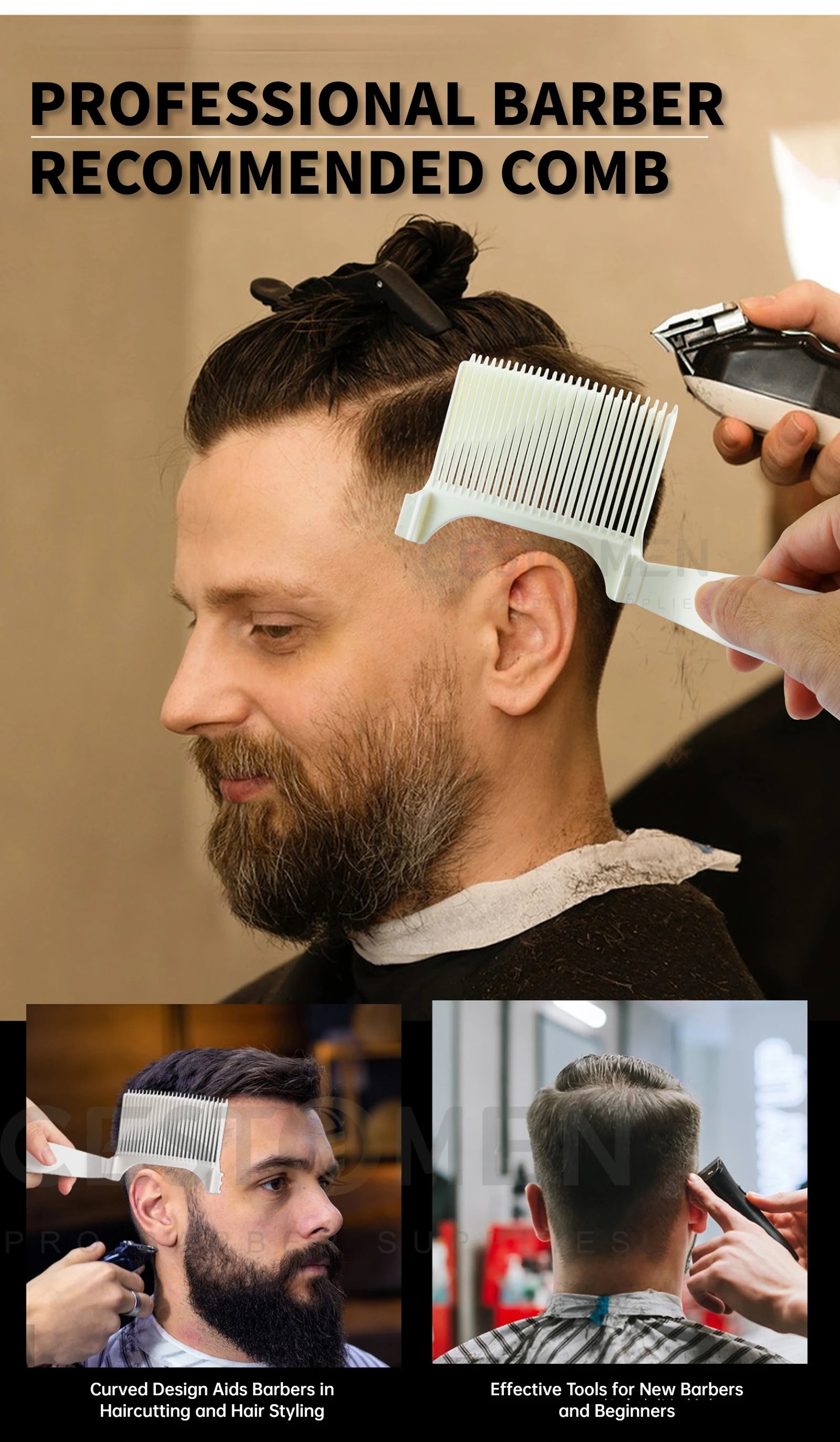 Curved Flat Top Haircut Comb