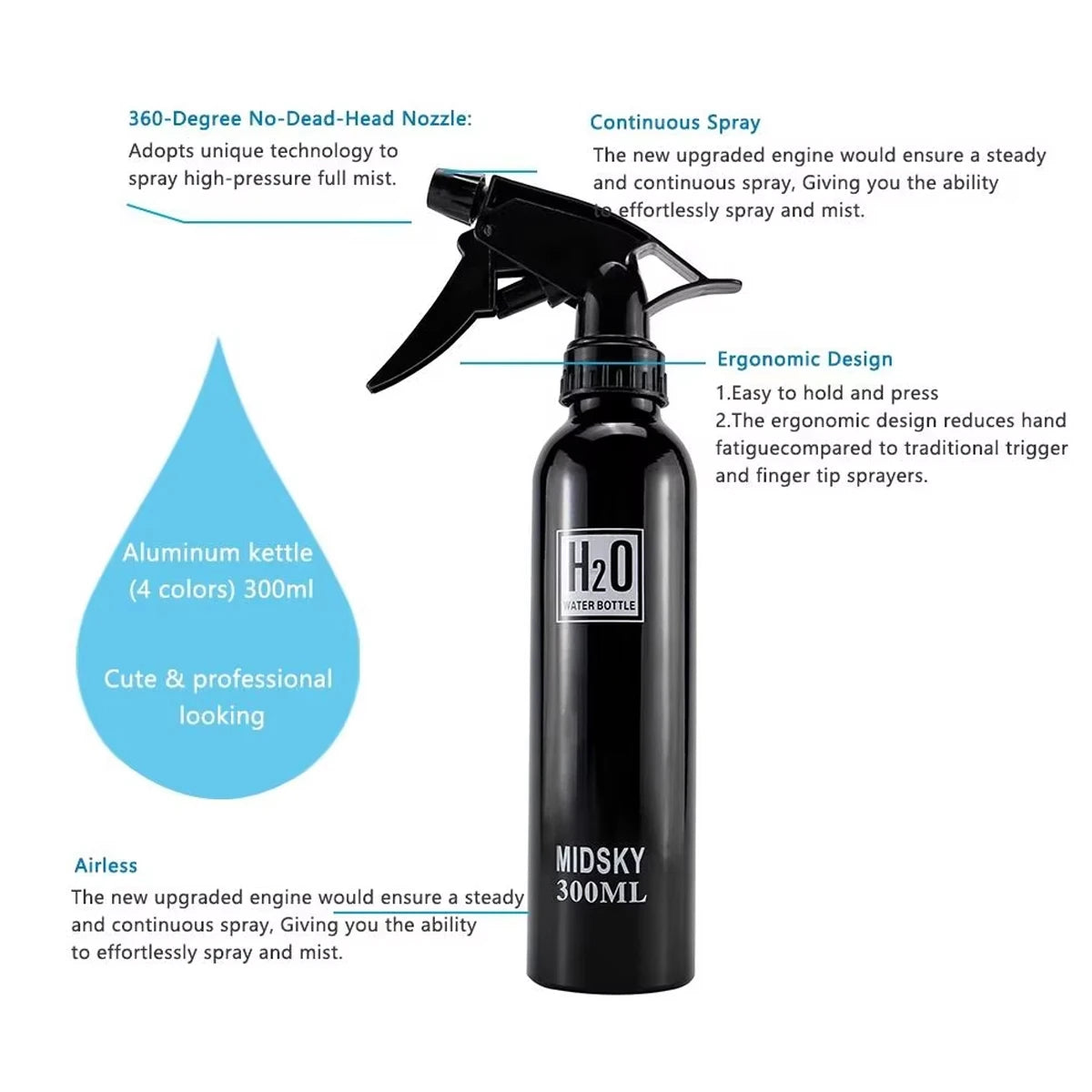 Aluminum Spray Bottle for Hairdressing