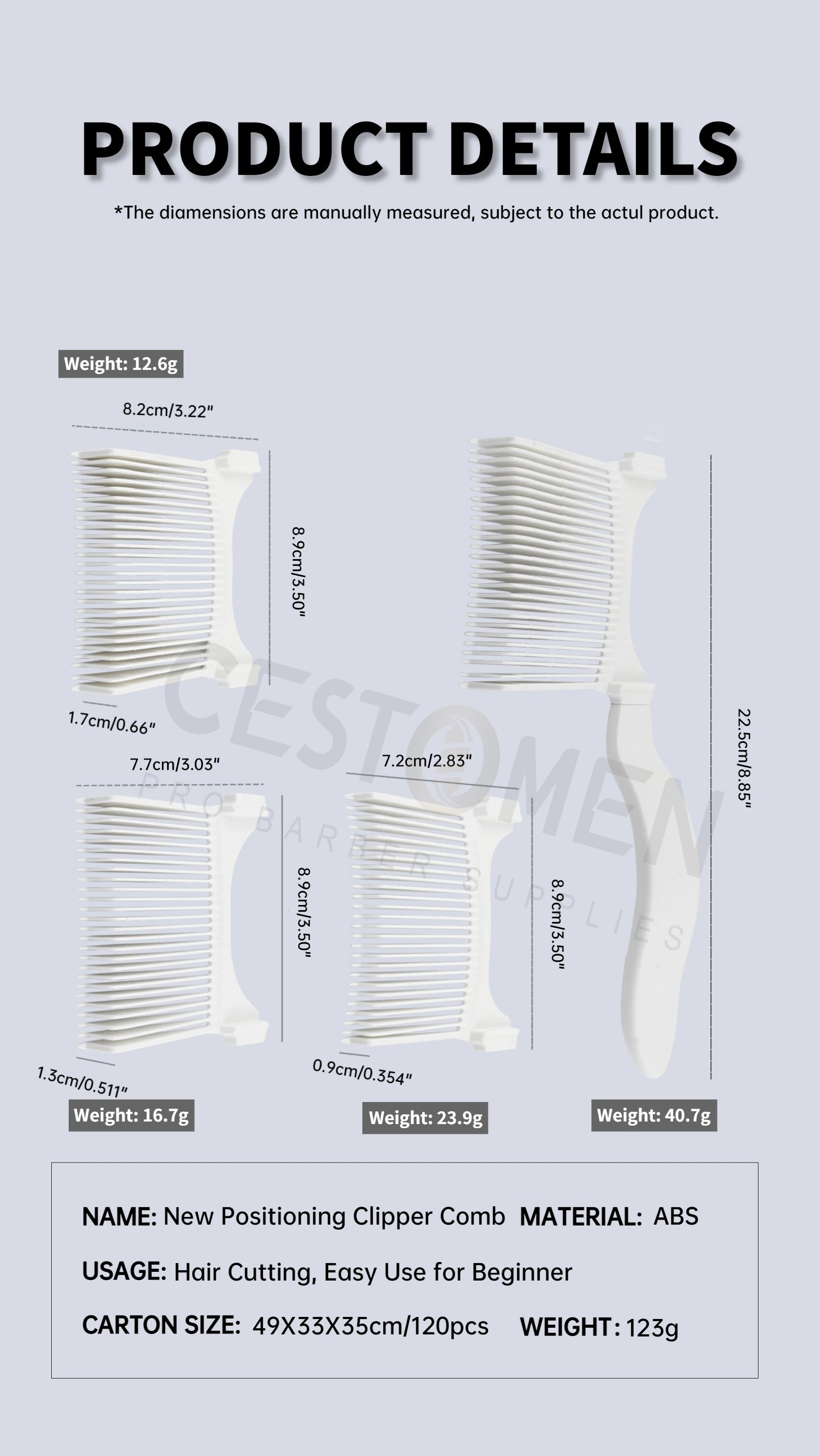 Curved Flat Top Haircut Comb