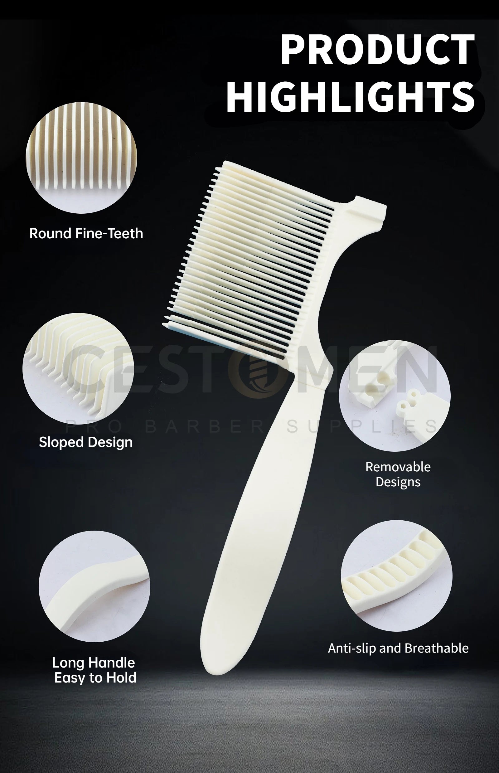 Curved Flat Top Haircut Comb