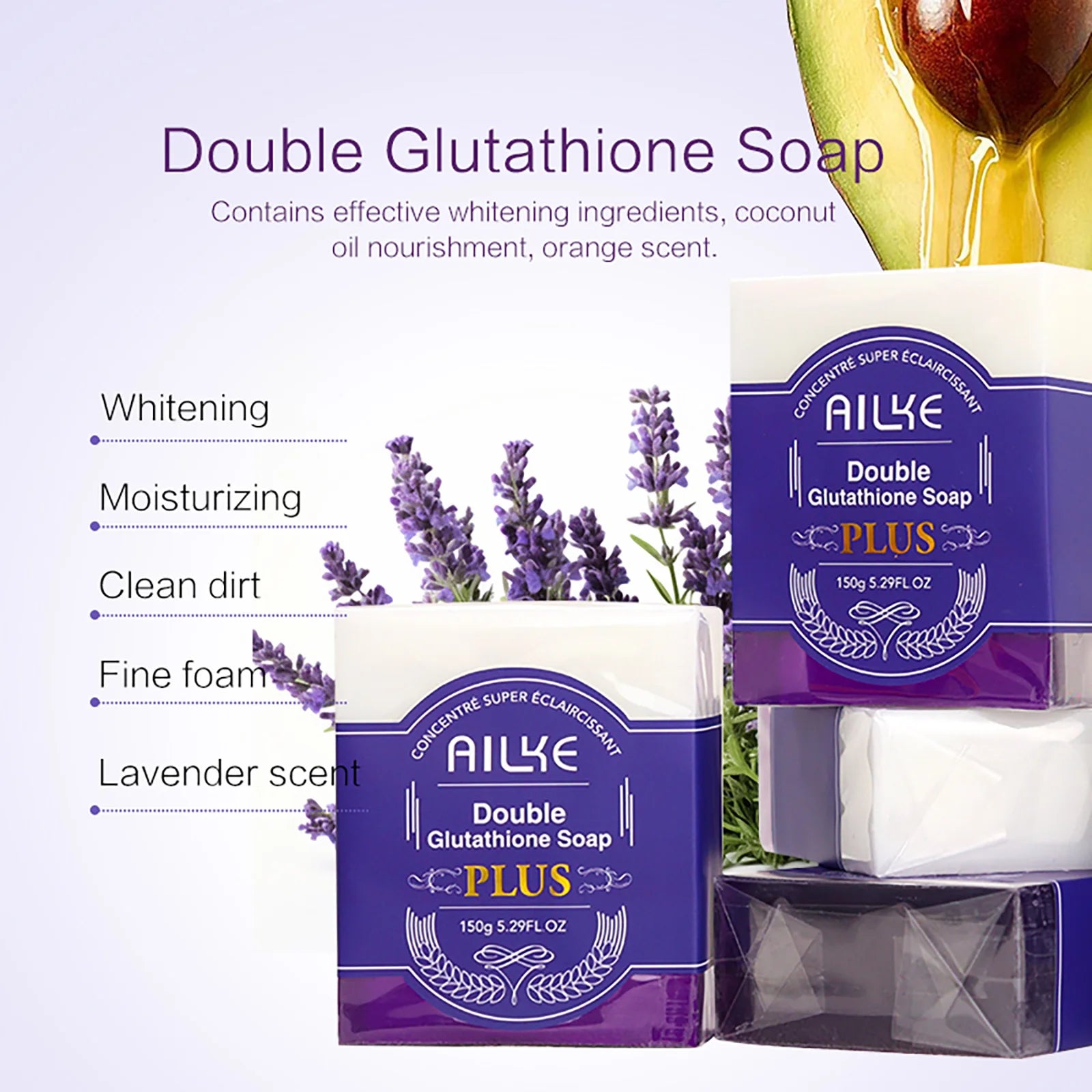 AILKE Glutathione & Lavender Lightening Soap Bar