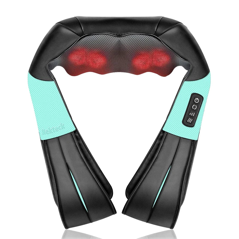 Shiatsu Neck and Shoulder Massager Heated Back Massager U Shape Deep Kneading Electric Massage Pillow For Neck Waist Leg Body