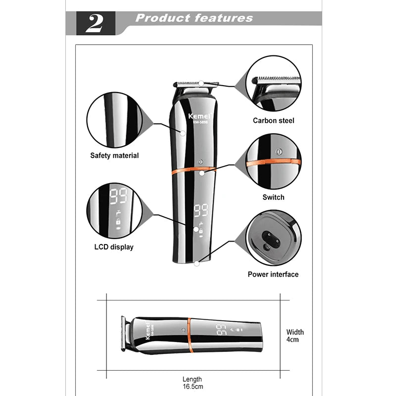 Kemei KM-5898 Wholesale 11 IN 1 Grooming Kit