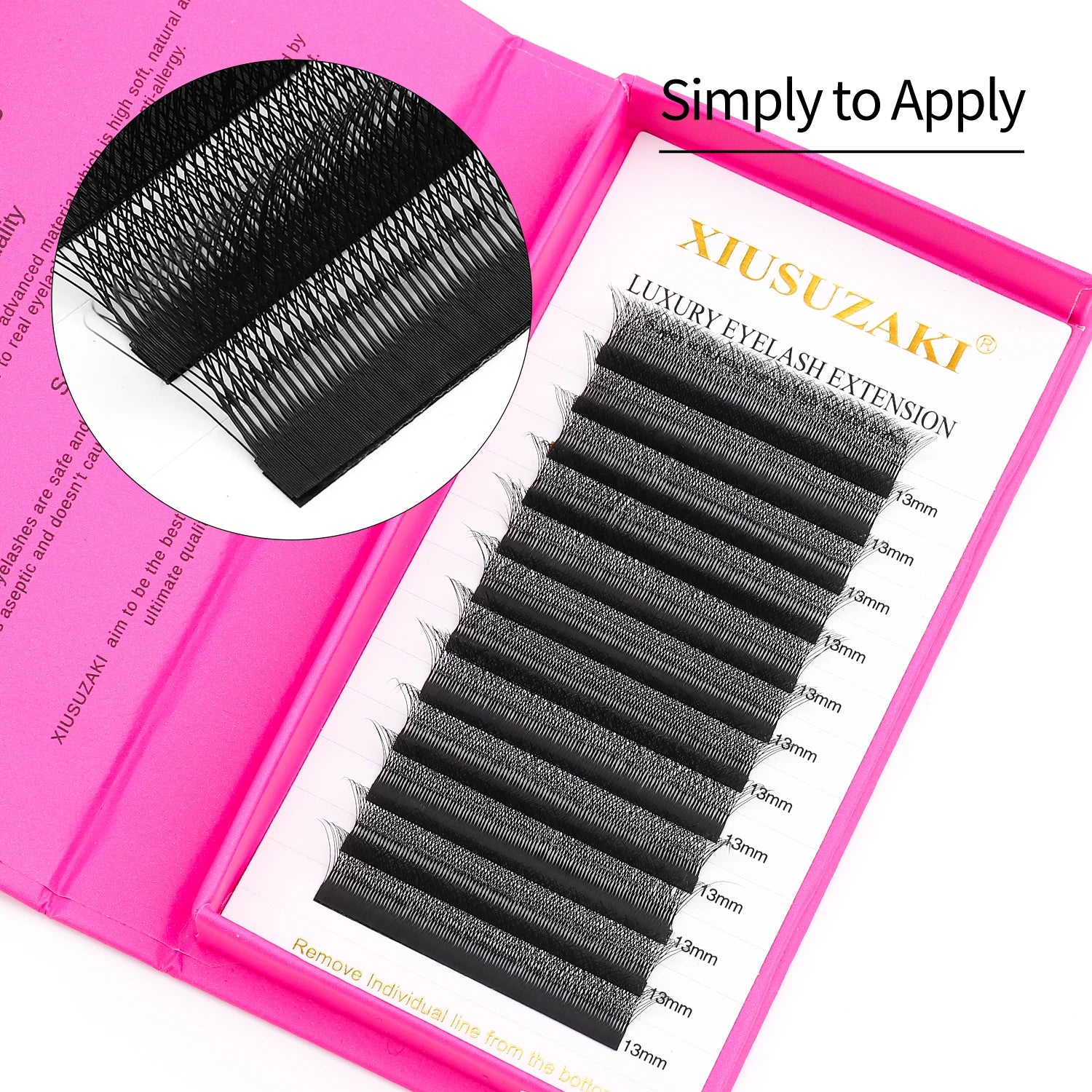 XIUSUZAKI 5D W Lashes Black Premade Fans