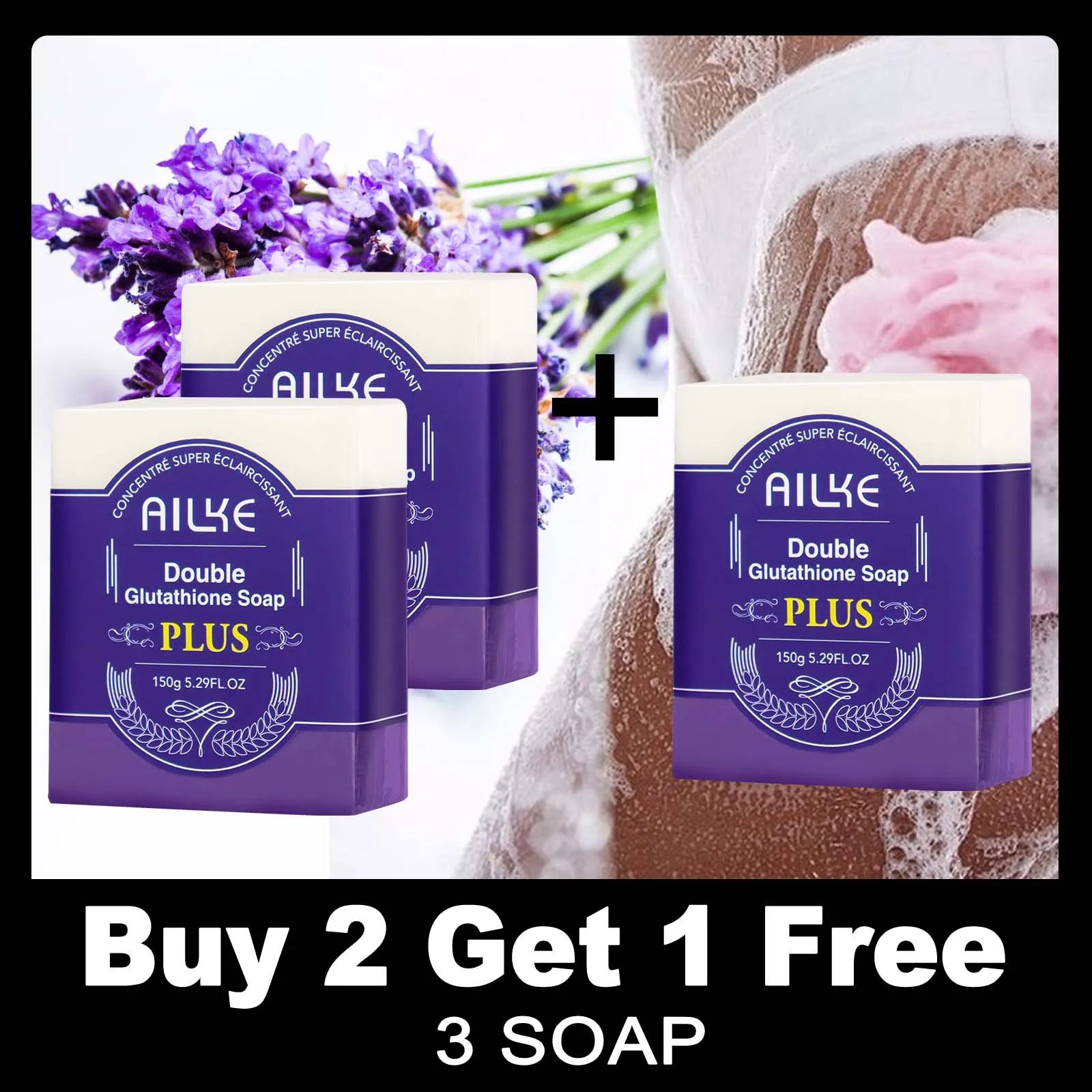 AILKE Glutathione & Lavender Lightening Soap Bar