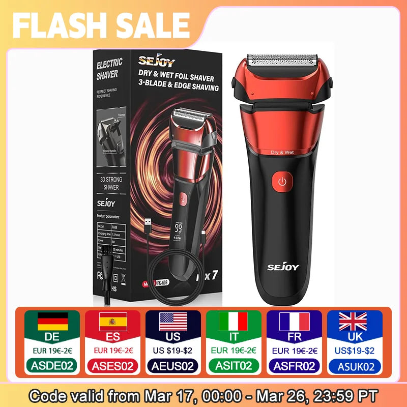 Sejoy Electric Foil Razor for Men