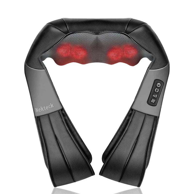 Shiatsu Neck and Shoulder Massager Heated Back Massager U Shape Deep Kneading Electric Massage Pillow For Neck Waist Leg Body